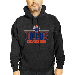 Edmonton Oilers NHL Adult Heather Charcoal True Fan Hooded Sweatshirt Unisex - Charcoal