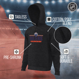 Edmonton Oilers NHL Adult Heather Charcoal True Fan Hooded Sweatshirt Unisex - Charcoal
