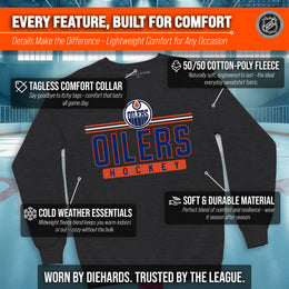 Edmonton Oilers NHL Charcoal True Fan Crewneck Sweatshirt - Charcoal