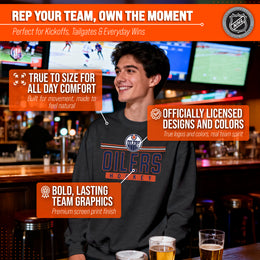 Edmonton Oilers NHL Charcoal True Fan Crewneck Sweatshirt - Charcoal