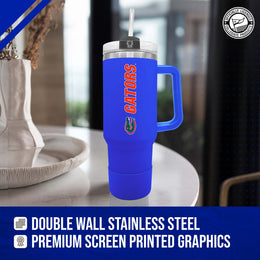Florida Gators College & University 40 oz Travel Tumbler With Handle - Royal