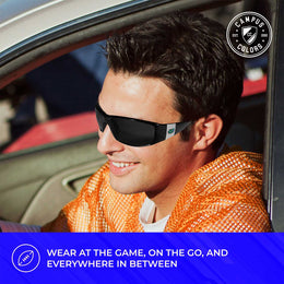 Florida Gators NCAA Black Chrome Sunglasses with Visor Clip Bundle - Black