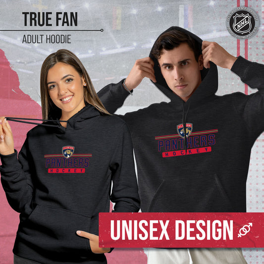 Florida Panthers NHL Adult Heather Charcoal True Fan Hooded Sweatshirt Unisex - Charcoal