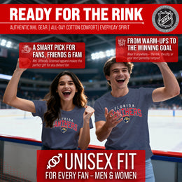 Florida Panthers NHL Adult Powerplay Heathered Unisex T-Shirt - Navy