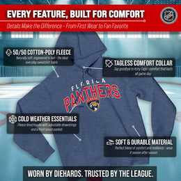 Florida Panthers NHL Adult Unisex Powerplay Hooded Sweatshirt - Navy