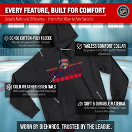 Florida Panthers NHL Adult Heather Charcoal True Fan Hooded Sweatshirt Unisex - Charcoal