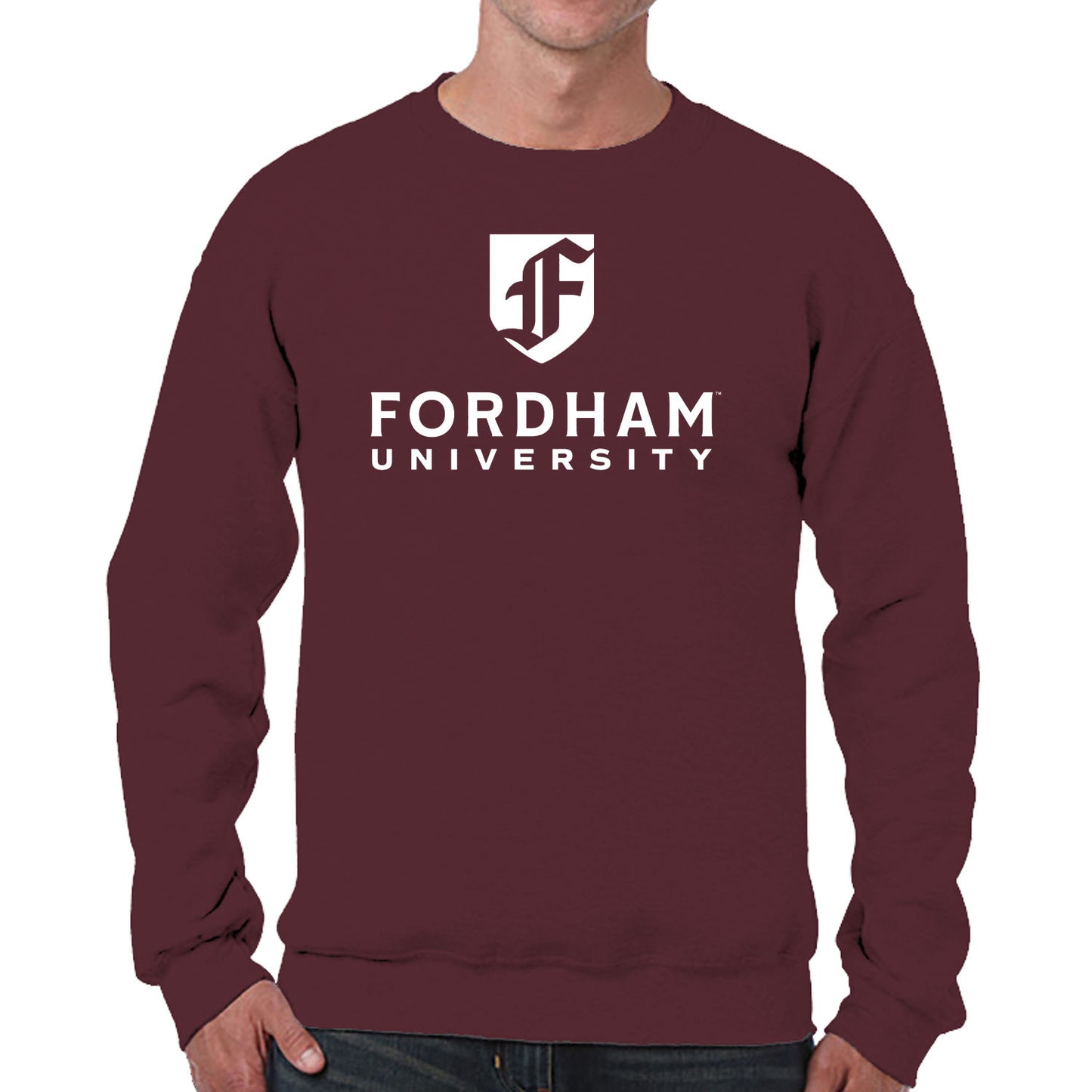 Fordham Rams Campus Colors Adult Arch & Logo Soft Style Gameday Crewneck Sweatshirt  - Maroon