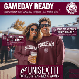 Fordham Rams Campus Colors Adult Arch & Logo Soft Style Gameday Crewneck Sweatshirt  - Maroon
