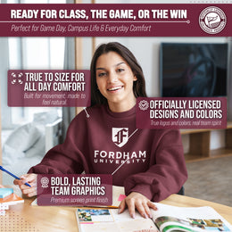Fordham Rams Campus Colors Adult Arch & Logo Soft Style Gameday Crewneck Sweatshirt  - Maroon