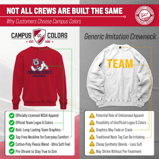 Fresno State Bulldogs Adult Arch & Logo Soft Style Gameday Crewneck Sweatshirt - Red