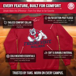 Fresno State Bulldogs Adult Arch & Logo Soft Style Gameday Crewneck Sweatshirt - Red