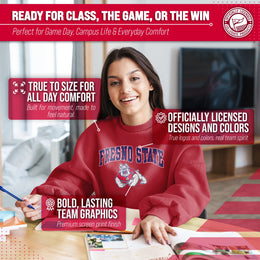 Fresno State Bulldogs Adult Arch & Logo Soft Style Gameday Crewneck Sweatshirt - Red