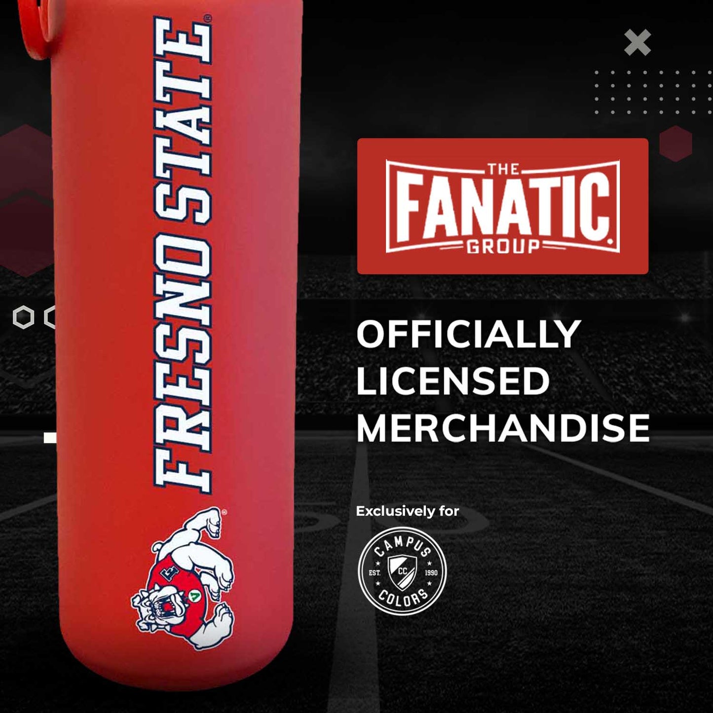 Fresno State Bulldogs NCAA Stainless Steel Water Bottle - Red