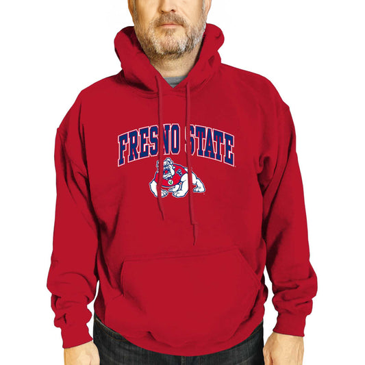 Fresno State Bulldogs Adult Arch & Logo Soft Style Gameday Hooded Sweatshirt - Red