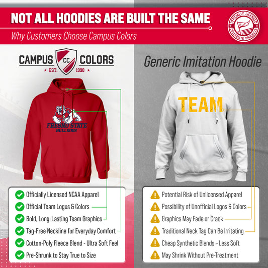 Fresno State Bulldogs Adult Arch & Logo Soft Style Gameday Hooded Sweatshirt - Red