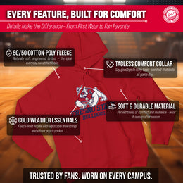 Fresno State Bulldogs Adult Arch & Logo Soft Style Gameday Hooded Sweatshirt - Red