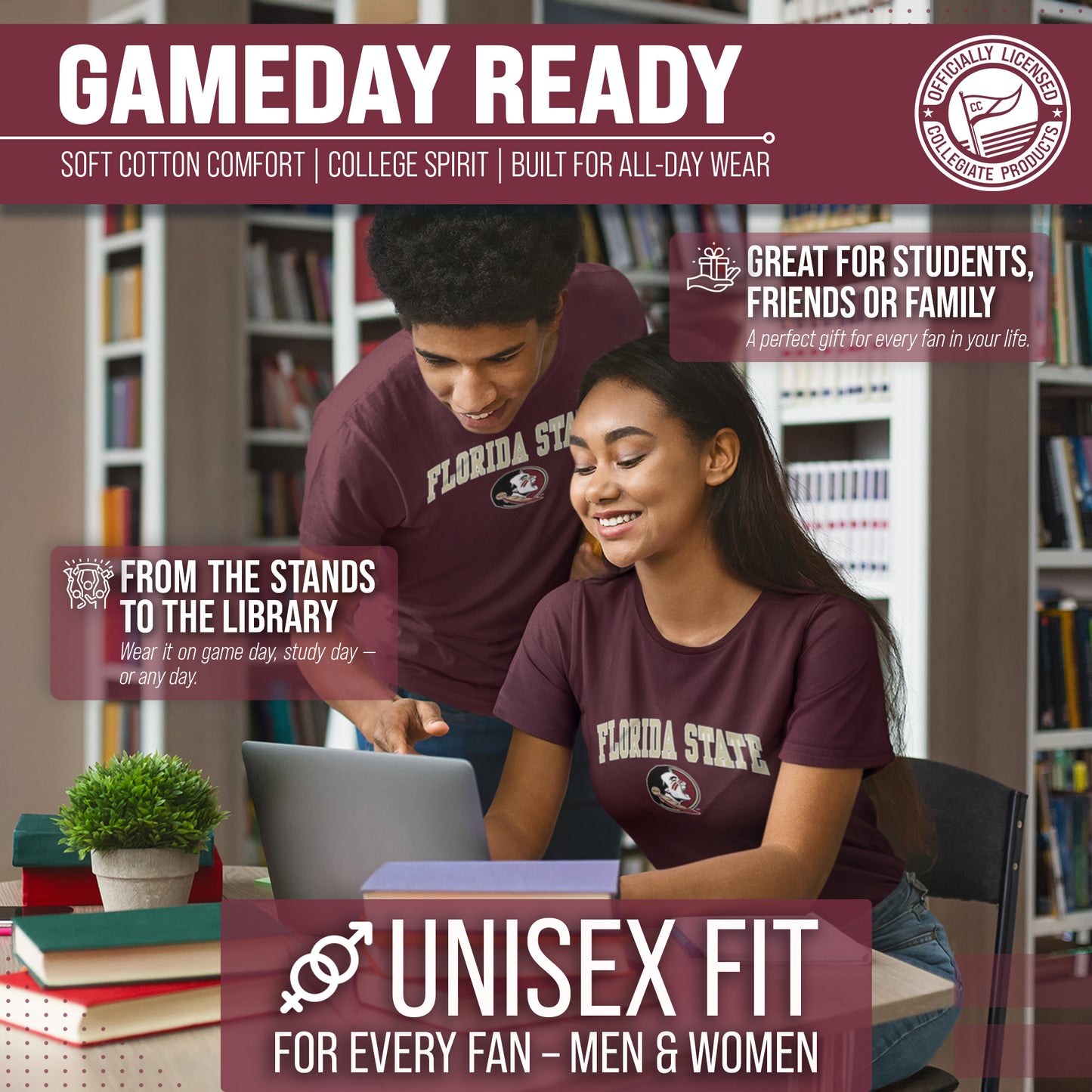 Florida State Seminoles NCAA Adult Gameday Cotton T-Shirt - Maroon