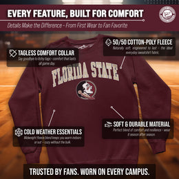 Florida State Seminoles Adult Arch & Logo Soft Style Gameday Crewneck Sweatshirt - Maroon