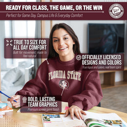 Florida State Seminoles Adult Arch & Logo Soft Style Gameday Crewneck Sweatshirt - Maroon