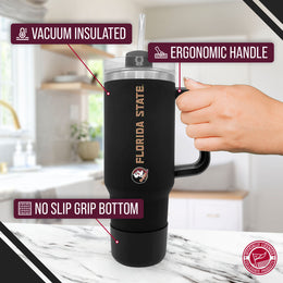 Florida State Seminoles College & University 40 oz Travel Tumbler With Handle - Black