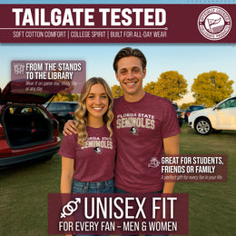 Florida State Seminoles NCAA Adult Unisex Starting Fresh T-Shirt - Garnet Heather