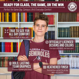 Florida State Seminoles NCAA Adult Unisex Starting Fresh T-Shirt - Garnet Heather