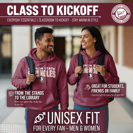 Florida State Seminoles NCAA Adult Unisex Starting Fresh Heathered Hooded Fleece Sweatshirt - Garnet Heather