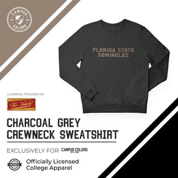Florida State Seminoles NCAA Adult Charcoal Crewneck Fleece Sweatshirt - Charcoal