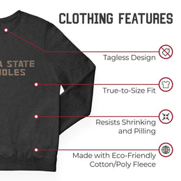 Florida State Seminoles NCAA Adult Charcoal Crewneck Fleece Sweatshirt - Charcoal