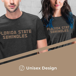 Florida State Seminoles Campus Colors NCAA Adult Cotton Blend Charcoal Tagless T-Shirt - Charcoal