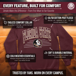 Florida State Seminoles NCAA Adult Unisex Overtime Classics Crewneck Fleece Sweatshirt - Garnet
