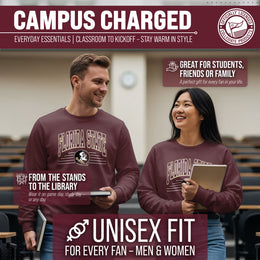 Florida State Seminoles NCAA Adult Unisex Overtime Classics Crewneck Fleece Sweatshirt - Garnet