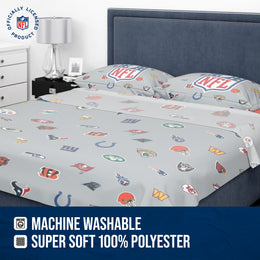 NFL  Ultimate Fan Repeating All Team Logo Bedding Set - Team Color