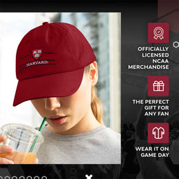 Harvard Crimson NCAA Adult Bar Hat - Cardinal