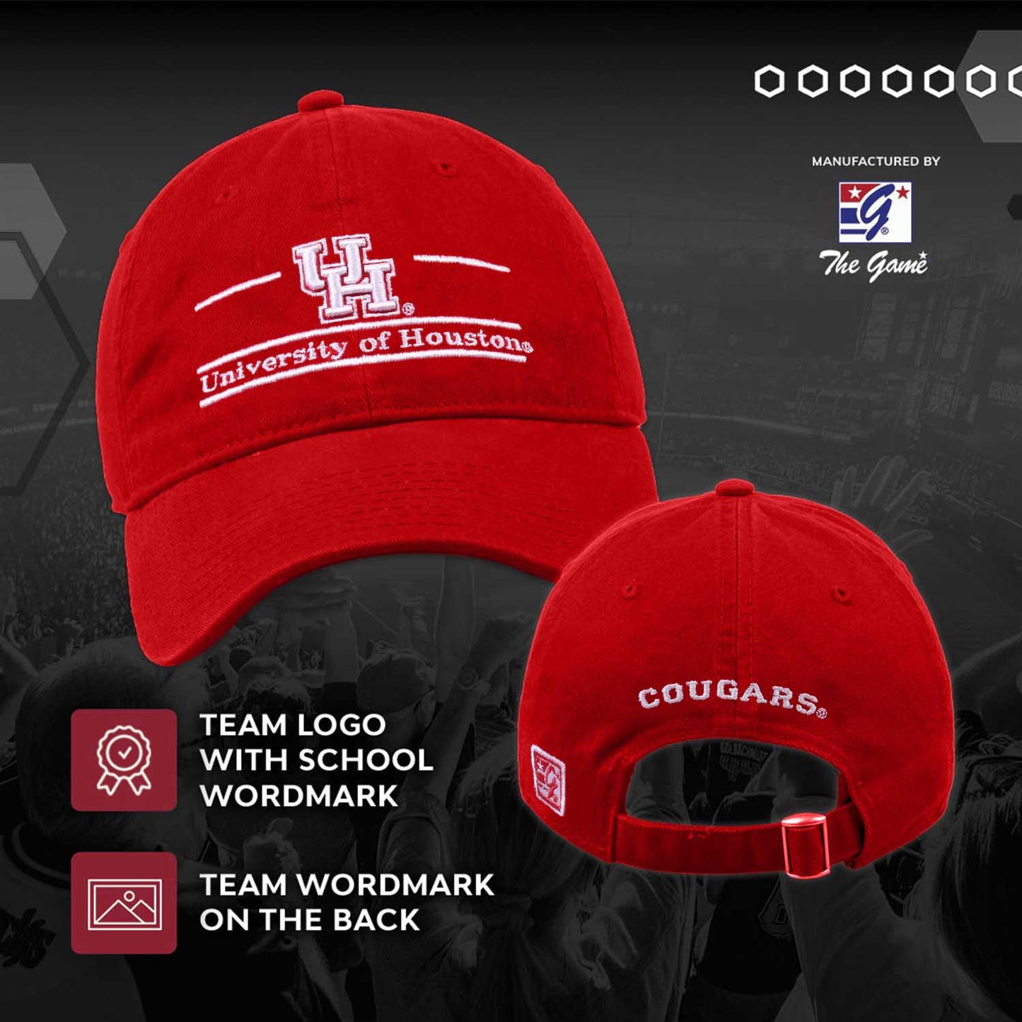 Houston Cougars NCAA Adult Bar Hat - Red