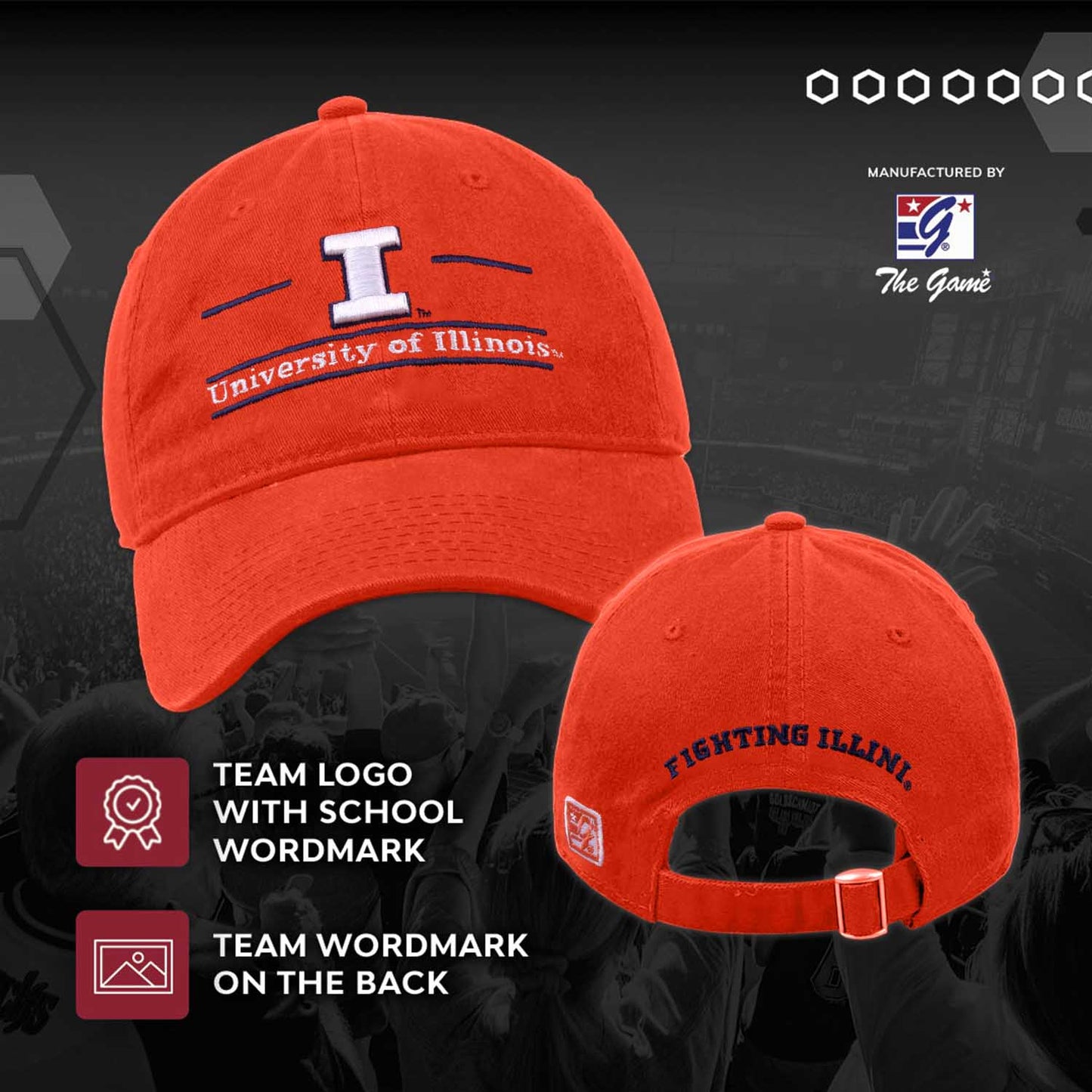 Illinois Fighting Illini NCAA Adult Bar Hat - Orange