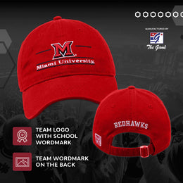 Miami Redhawks NCAA Adult Bar Hat - Red