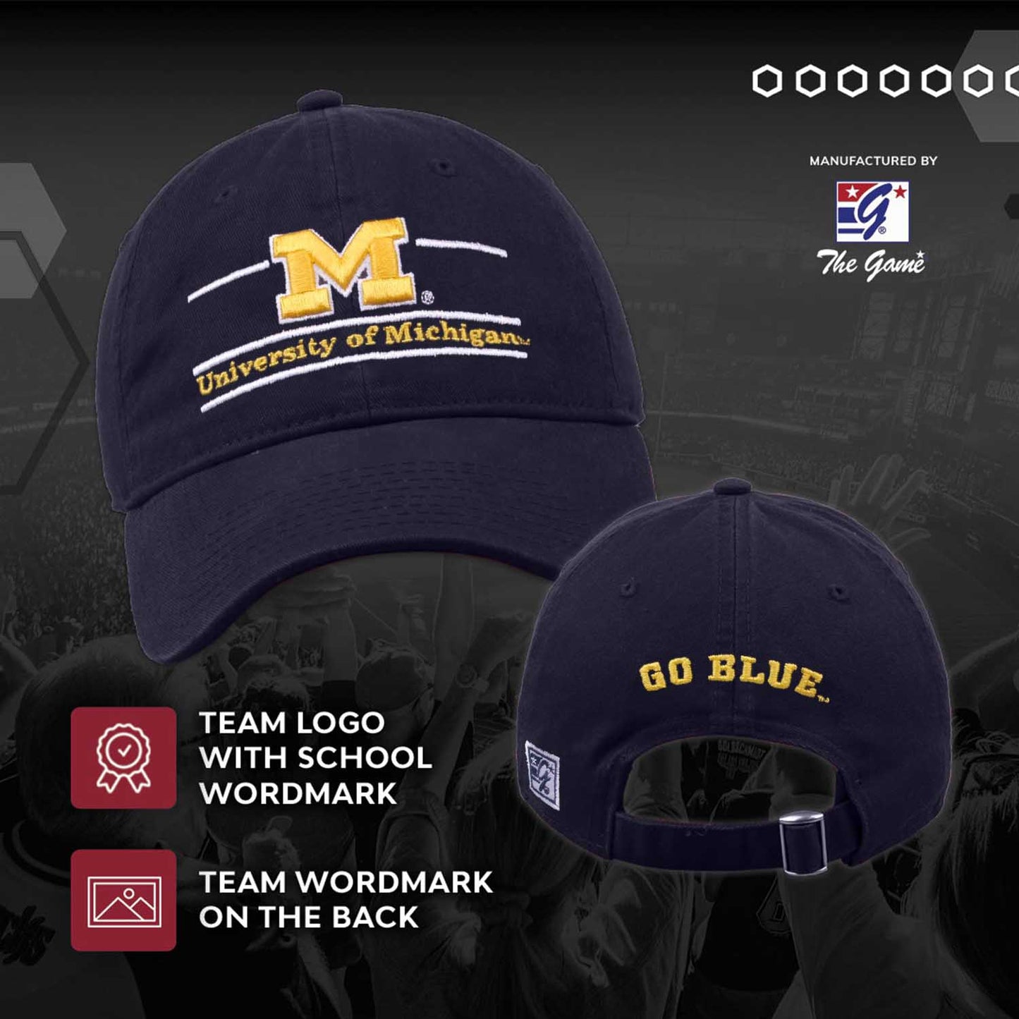 Michigan Wolverines NCAA Adult Bar Hat - Navy