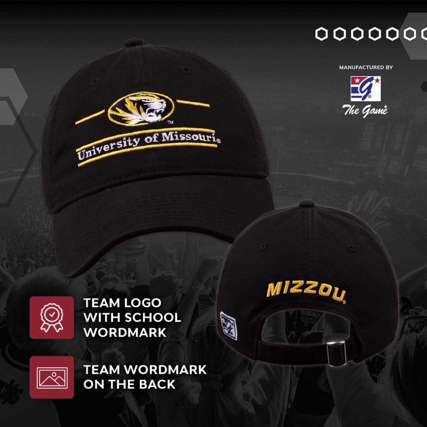 Missouri Tigers NCAA Adult Bar Hat - Black