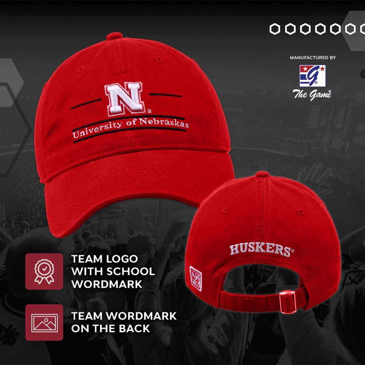 Nebraska Cornhuskers NCAA Adult Bar Hat - Red