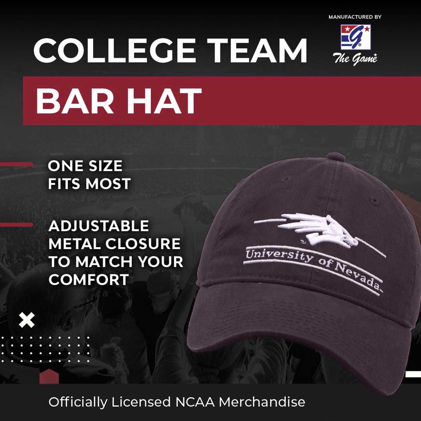Nevada Wolf Pack NCAA Adult Bar Hat - Navy
