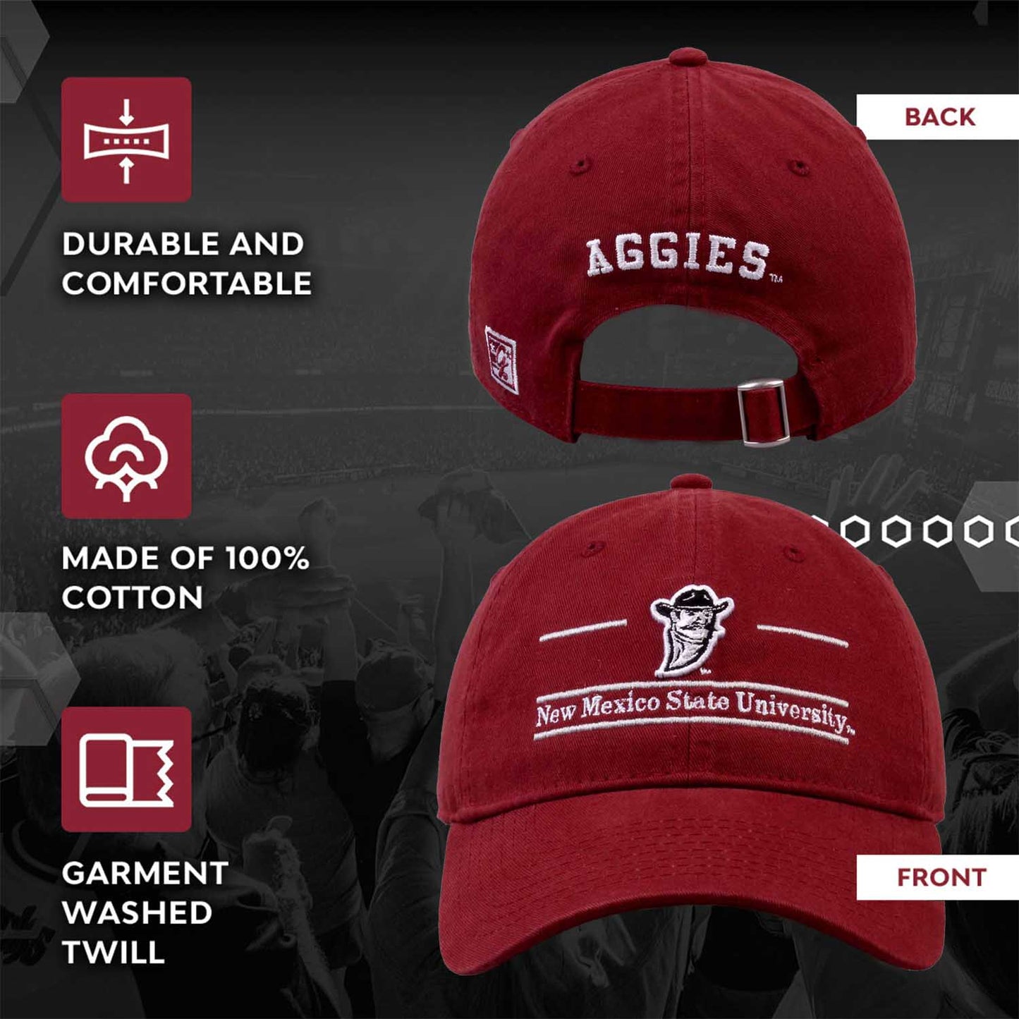 New Mexico State Aggies NCAA Adult Bar Hat - Maroon