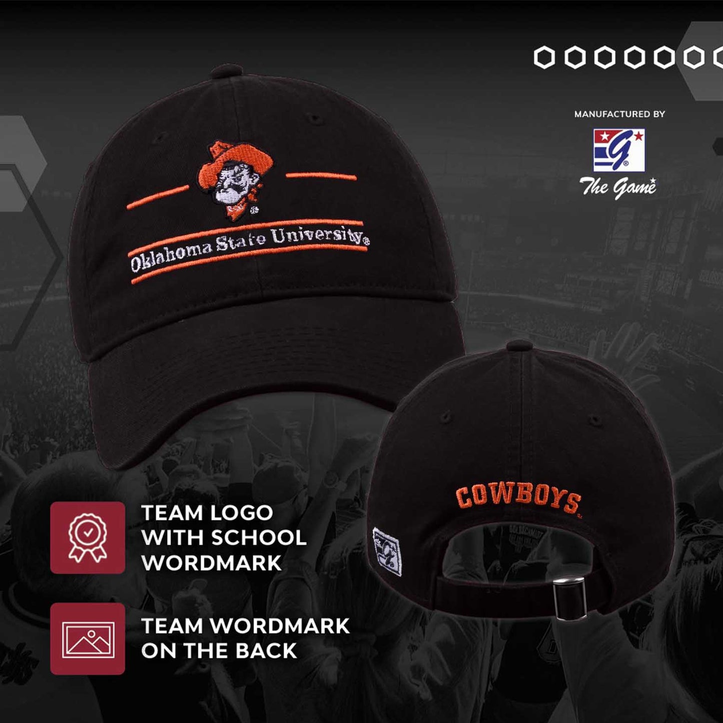 Oklahoma State Cowboys NCAA Adult Bar Hat - Black