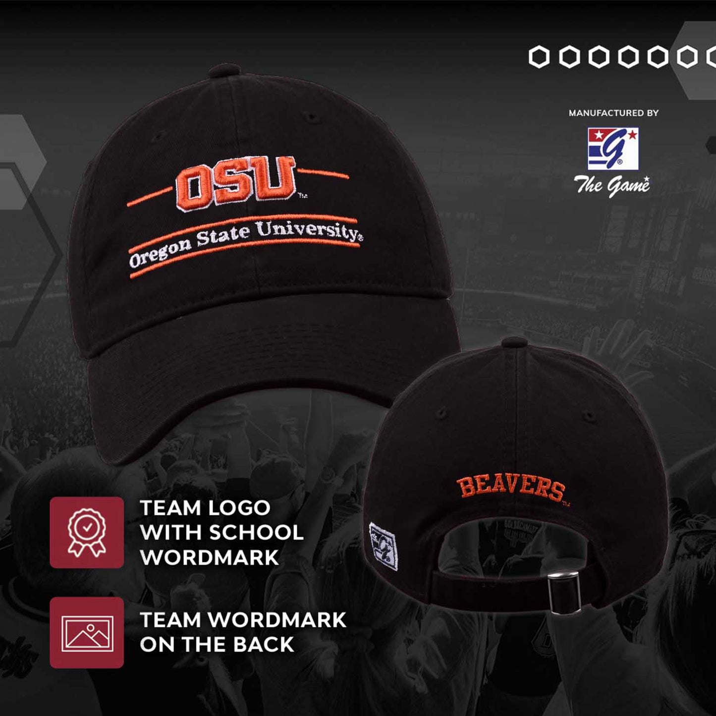Oregon State Beavers NCAA Adult Bar Hat - Black