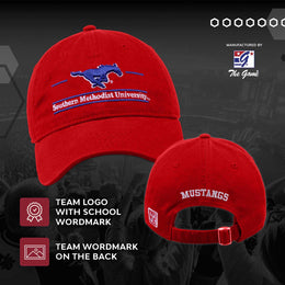 SMU Mustangs NCAA Adult Bar Hat - Red