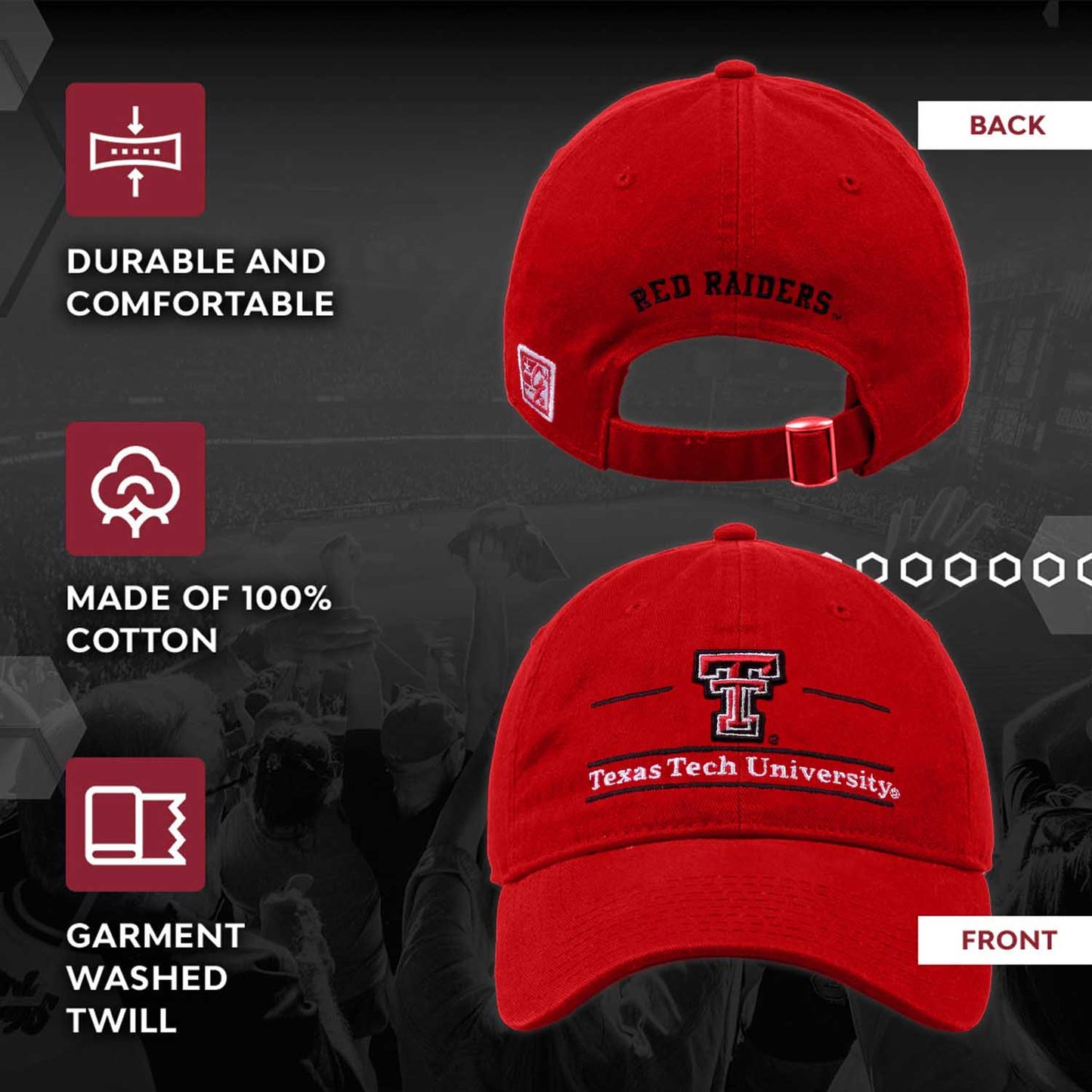 Texas Tech Red Raiders NCAA Adult Bar Hat - Red