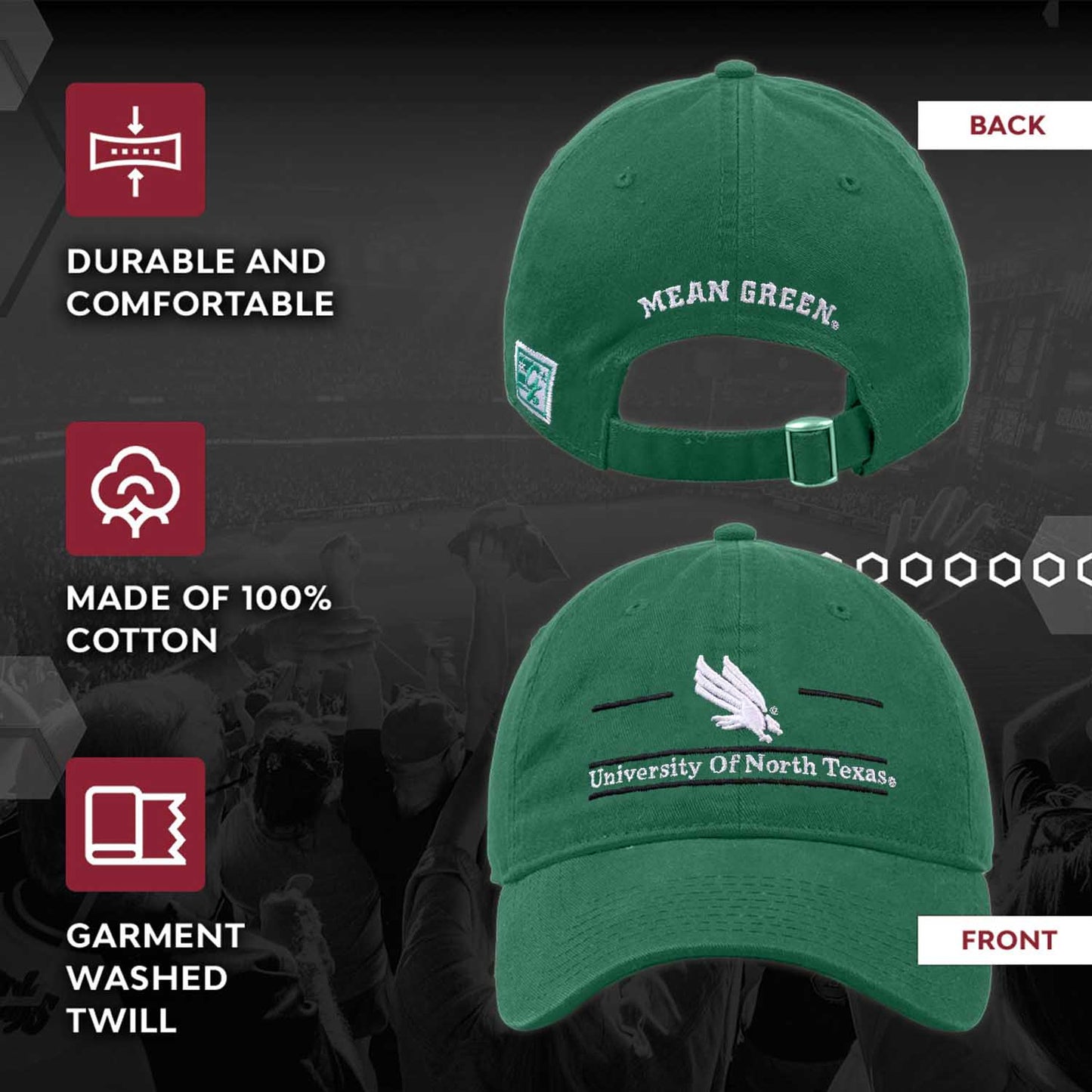 North Texas Mean Green NCAA Adult Bar Hat - Green