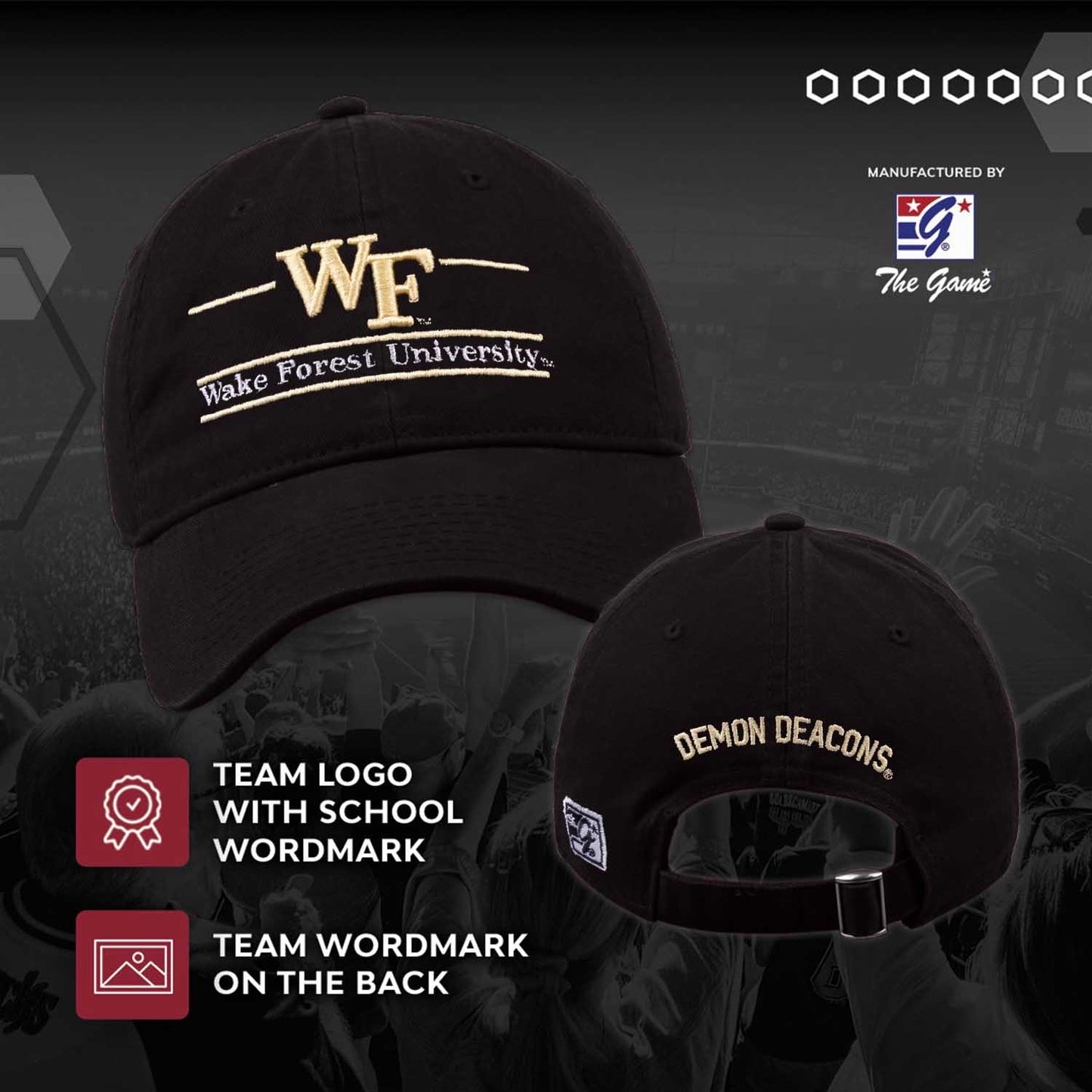 Wake Forest Demon Deacons NCAA Adult Bar Hat - Black