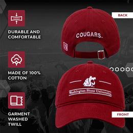Washington State Cougars NCAA Adult Bar Hat - Cardinal