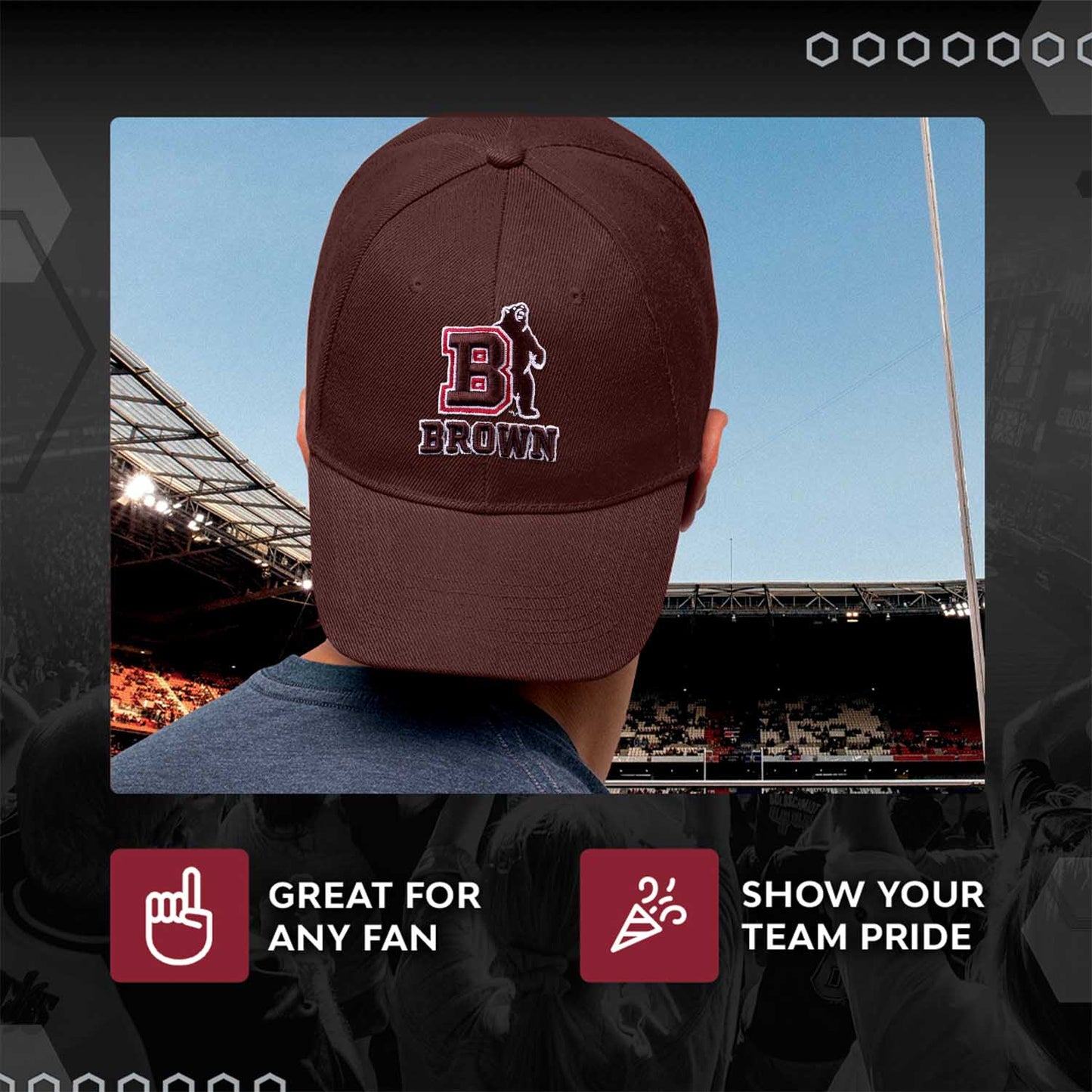 Brown Bears NCAA Adult Relaxed Fit Logo Hat - Brown